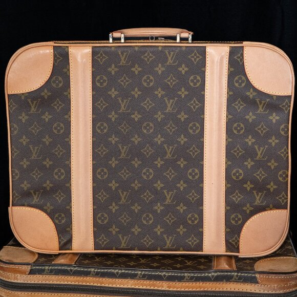 LOUIS VUITTON Monogram Canvas Suitcase - NEW LEATHER - VINTAGE TREASURE - Picture 4 of 16